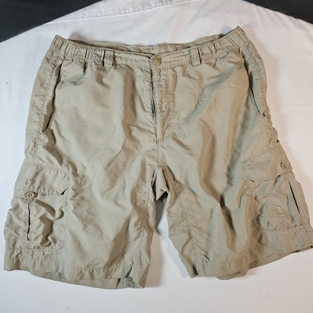 Mens Large North Face Cargo Shorts Khaki Beige Outdoor Hiking